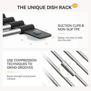 Estante <span class=keywords><strong>de</strong></span> secado <span class=keywords><strong>de</strong></span> <span class=keywords><strong>platos</strong></span> <span class=keywords><strong>enrollable</strong></span> extensible con cesta <span class=keywords><strong>de</strong></span> almacenamiento extensible <span class=keywords><strong>Escurridor</strong></span> <span class=keywords><strong>de</strong></span> <span class=keywords><strong>platos</strong></span> <span class=keywords><strong>Escurridor</strong></span> <span class=keywords><strong>de</strong></span> acero inoxidable plegable - Product Image 3