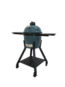 Barbecue <span class=keywords><strong>Kamado</strong></span> Royal MK16 Pro moderne en céramique, forme œuf, vert montagne brillant, en fonte, avec chariot, pour camping et usage extérieur - Product Image 3