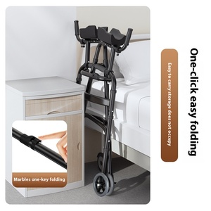 In lega di alluminio <span class=keywords><strong>a</strong></span> quattro zampe stampella multifunzionale per adulti riabilitazione deambulazione braccio supporto Rollator Walker persona disabile - Product Image 4