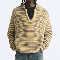 Maßgeschneiderter Neuer Stil Langarm-Pullover Herren Umlegekragen Gestreifter Strickpullover Polokragen Strickware Pullover für Männer