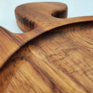 Service d'assiettes rondes service d'assiettes en bois d'acacia service de table couverts en bois avec logo personnalisable vaisselle - Product Image 4