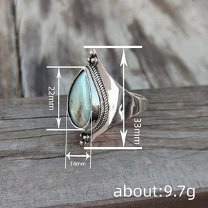 Anello Vintage a Goccia Irregolare con Effetto Pietra Naturale, Gioiello di Tendenza per Donne - Product Image 4