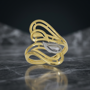 แหวนมันวาวสีเหลืองทองสำหรับผู้หญิงดีไซน์เนอร์22Ct ทำให้ดูเรียบเนียนเหมาะสำหรับชุดเจ้าสาวชุดไปงานปาร์ตี้สวมใส่ในเทศกาล - Product Image 3