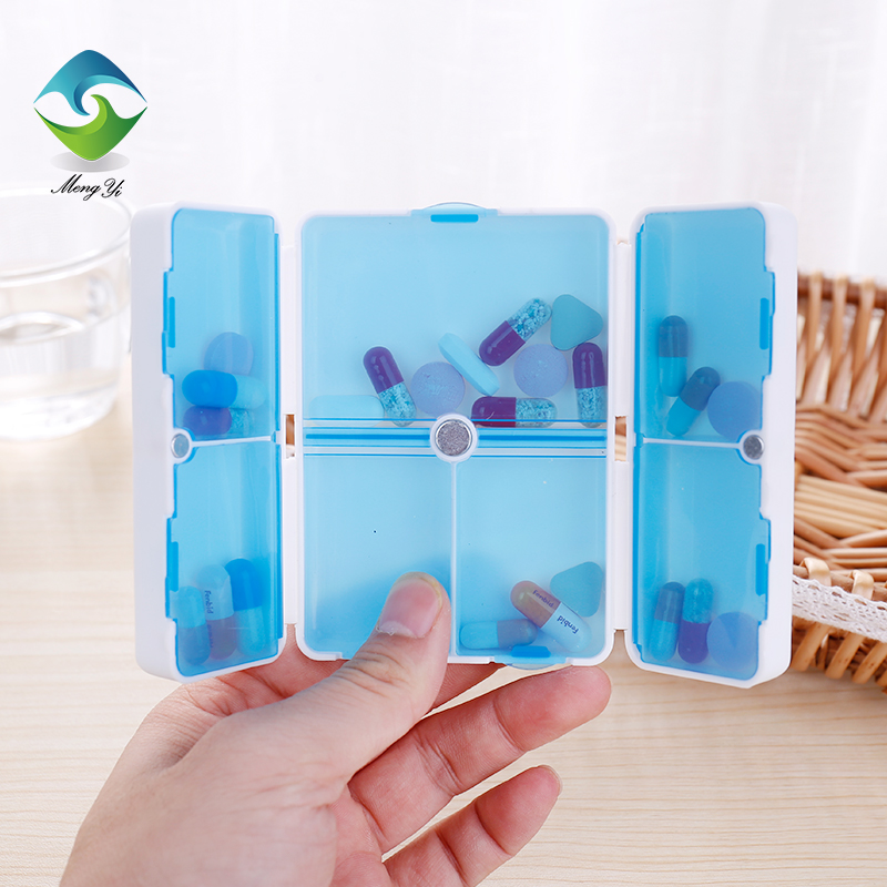 Weekly Large Capacity Plastic Magnetic Suction Medicine Box Travel-friendly Pill Organizer for Outdoor Use