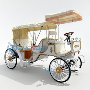 Carruaje Eléctrico con Caballos Blancos para Bodas, Turismo y Paseos Turísticos, Toldos Personalizados, China Xuchang Zhenda Machinery - Product Image 2