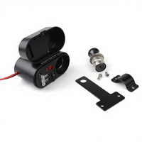 MOLANGDAO Allume-cigare de moto, chargeur de téléphone portable, étanche, rapide, avec horloge numérique, affichage numérique, quatre-en-un, USB, navigation, ABS