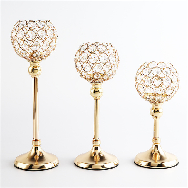 Nordic Style Metal Candlestick Wedding Home Centerpiece Crystal Holder