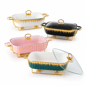 <span class=keywords><strong>Cazuela</strong></span> de Cerámica con Patrón de Mármol y Tapa de Vidrio, Rectangular, para <span class=keywords><strong>Horno</strong></span> y Cocina - Product Image 1