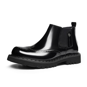 British-style business handmade retro men's shiny leather shoes with thick soles made of cowhide - Product Image 1