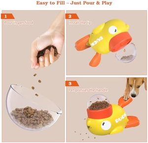 Ördek Şeklinde Otomatik Köpek Besleyici Oyuncak Çevre Dostu İnteraktif Evcil Hayvan Maması Bulmacası Yavaş Plastik Dağıtıcı Yılbaşı Sürümü - Product Image 6