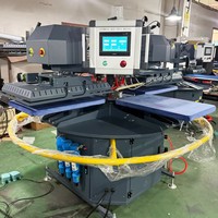 Nouvelle presse à chaud pneumatique automatique à 4 stations, type carrousel, pour l'impression numérique de t-shirts (football, 16, 24), pour transfert de vinyle DTF