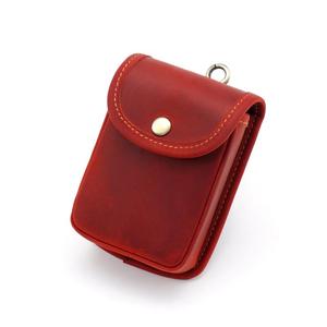 Sac banane vintage en cuir de vachette véritable pour homme, portefeuille court portable avec fermeture à bouton - Product Image 5