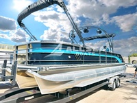 Nouveau design, bateau ponton de luxe en aluminium, catamaran à moteur, pour fêtes familiales, avec tubes flottants soudés, pour la pêche sportive