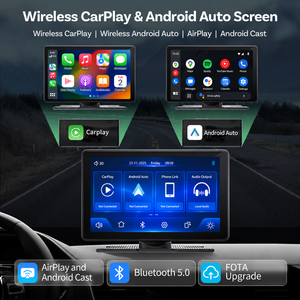 Moniteur portable sans fil CarPlay de 7 pouces, écran tactile Android Auto, affichage de voiture avec prise en charge du Mirror Link et de la caméra de recul - Product Image 3