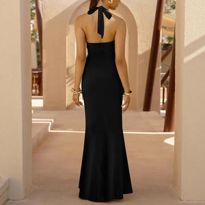 Abito Lungo Elegante con Scollo a V Profondo, Moda <span class=keywords><strong>Boutique</strong></span> 2025, per Feste Casual, Club, Serate Estive, Traspirante con Stampa Frontale - Product Image 3