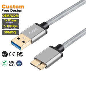 Cable USB 3.0 a Micro USB LUNG KAY de 1.5M (5 pies) con Carcasa Metálica, 5Gbps, para Disco Duro Externo HDD - Product Image 1