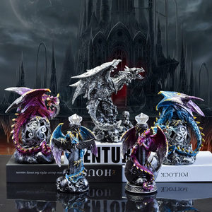 Ornement en résine Dragon Magique de l'Année du Dragon, Dragon de Lave Thème <span class=keywords><strong>Game</strong></span> <span class=keywords><strong>of</strong></span> <span class=keywords><strong>Thrones</strong></span>, Création Semi-Artisanale Halloween, Style Européen et Américain - Product Image 1