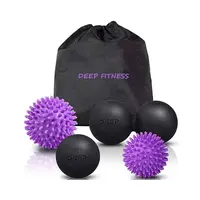 Benutzer definiertes Logo Lacrosse Ball PVC Spiky Grip Ball Fitness Myo fascial Release Erdnuss Silikon Massage Ball Set