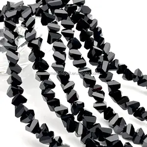 Perles pyramidales en verre à facettes en vrac perles triangulaires en cristal perles rondes décoratives pour le bricolage pour la fabrication de bijoux
