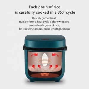 Cuiseur à riz électrique multifonction automatique compact blanc 1,2 L 110V/220V pour cuisine, avec fonction vapeur pour légumes - Product Image 2