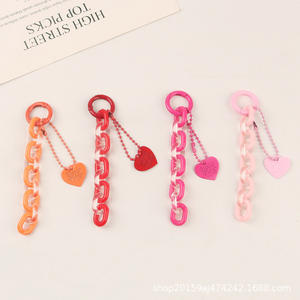 Creative Heart Keychain Pendant Fresh Colorful Open <b>Ring</b> Chain Accessories Earphone Case <b>Couple</b> Decoration - Product Image 3