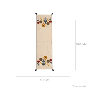 Blue Star Bohemian Punch Embroidered Striped <b>Table</b> <b>Runner</b> Rustic Kitchen Decor Christmas Halloween Thanksgiving Parties - Product Image 2