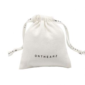 Bolsas de Muselina de Algodón Blancas Personalizadas al por Mayor con Logotipo y Tamaño a Medida, Bolsas Reutilizables para Regalos y Joyería con Cordones Impresos - Product Image 1