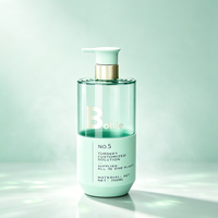 Bouteille de shampooing transparente en PET haut de gamme 750/500/300 ml, impression par estampage à chaud, emballage personnalisé, après-shampoing