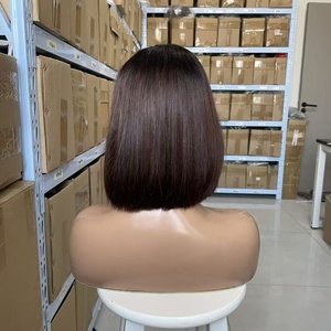 Parrucche <span class=keywords><strong>Bob</strong></span> Lisce in Capelli Umani Vietnamiti con Frontale in Pizzo 5x5 per Donne di Colore, Densità 250%, <span class=keywords><strong>Bob</strong></span> <span class=keywords><strong>Corto</strong></span> 10 Pollici 14A SDD - Product Image 4