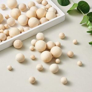 Cuentas de Madera Pulida Personalizables DIY, Bolas de Madera Pequeñas para Tallar, Joyería Hecha a Mano, Arte Popular - Product Image 1