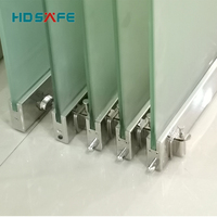 Interior Frameless Frosted Glass Sliding Folding Partition Door Folding Partition Glass Wall System Office Glass Partition