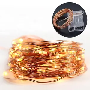 Factory price LED Copper Wire String Lights Warm White LED Strings for Christmas Wedding Party Powered By 3 AA Battery