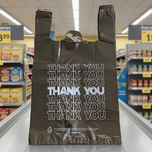 Bolsa de Plástico LDPE Impresa con Asa Tipo Camiseta para Compras, Desechable, para Uso Comercial, con Serigrafía - Product Image 1