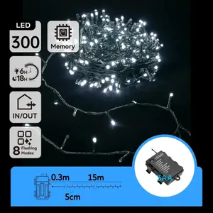 Guirnalda de luces LED con pilas 3AA, 15m, luz blanca fría, ideal para decorar eventos, fiestas y ambientes. - Product Image 3