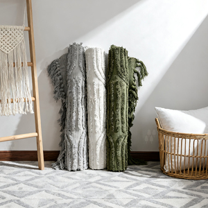 Lusso lavabile Boho ingresso <span class=keywords><strong>bagno</strong></span> tessuto in cotone riciclato tappeti Runner con nappa - Product Image 2