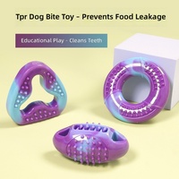 Jouet interactif en caoutchouc pour chien, TPR durable et indestructible, jouet à mâcher qui distribue des friandises, jouet qui couine pour petits chiens, jeu à la maison, soulagement de l'ennui