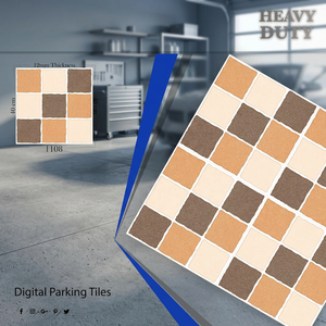 Carreaux de sol extérieurs en porcelaine numérique effet brique rustique mat 400x400mm 12mm pour parking - Product Image 2