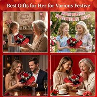 Konservierte Rote Rose Halskette - Elegantes Klassisches Design für Muttertag Geburtstag Valentinstag Chinesisches Neujahr Jubiläumsgeschenke