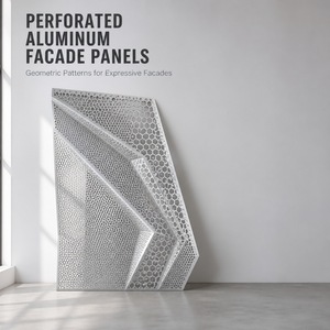 Panneaux de façade en aluminium perforé, découpe laser, revêtement mural extérieur, motif géométrique, façade de bâtiment - Product Image 4
