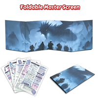 Écran de Maître de Jeu Pliable Personnalisé Dragon de Glace pour Jeux de Rôle sur Table (JRPT) avec Inserts – Vente en Gros
