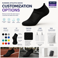 Chaussettes de sport en mesh invisibles pour clubs de course et détaillants sportifs, avec développement de logo personnalisé