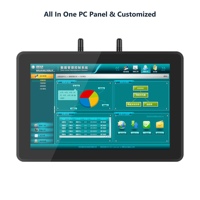 Aangepaste 10,1 inch wandmontage all-in-one pc industriële panel pc 10-punts PCAP touchscreen computer met Windows en Android OS