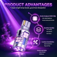 Ampoule de recul 12V-24V Morado Purple Canbus T15 3030 30SMD sans polarité W16W pour voiture, feu arrière blanc, rouge, ambre, haute puissance