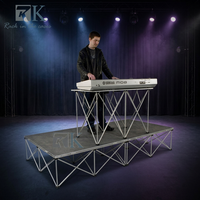 Plateforme de scène pliable en aluminium Spider Riser rectangulaire 1,22 m x 1,22 m argent, installation rapide, structure de scène