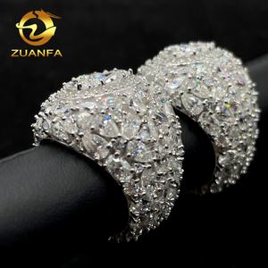 Preço barato acessível GRA Certified Real 925 Prata Ouro <span class=keywords><strong>Moissanite</strong></span> Anel Iced Out Anel De Diamante Iced Out Hip Hop Homens Anel - Product Image 4