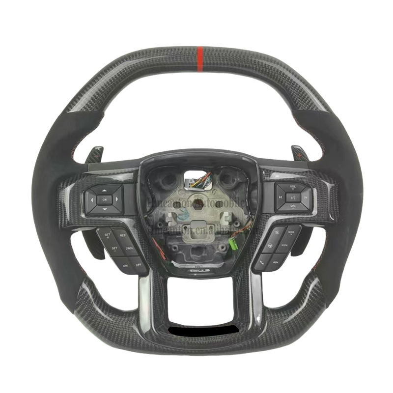 Carbon Alcantara with Frame Whitestitching Red str