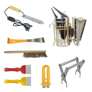 꿀벌 흡연자 키트와 함께 필요한 양봉가를 위한 양봉 용품 도구 키트, 자동 캡 해제 칼, 하이브 도구