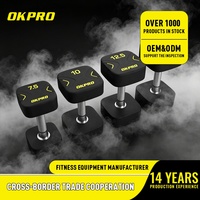 Fabricant d'haltères en uréthane personnalisées avec logo OKPRO Fitness, haltères ronds de haute qualité, ensembles d'haltères