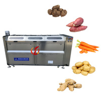 Qiangda One-Touch Automatische Groente-En Fruitwasmachine Hete Verkoop Aardappel En Cassave Dunschiller Notentarweschilmachine