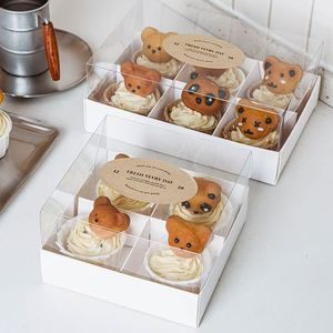 Caja para postres de cuatro/seis compartimentos, caja para pasteles de seis compartimentos, caja para mousse y muffins de nueve compartimentos, caja de embalaje de papel para vasos. - Product Image 1
